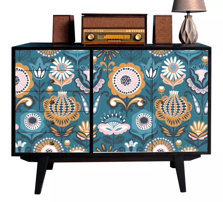 Traditionell polsk blommamöbler klistermärke - Tenstickers