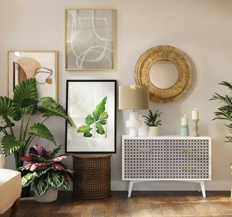 Samtida bladmönster klistermärken til möbler - Tenstickers