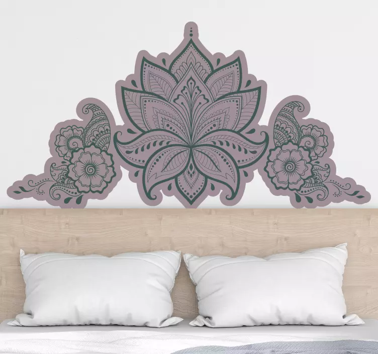 Headboard lotusblomma vägg klistermärke - Tenstickers