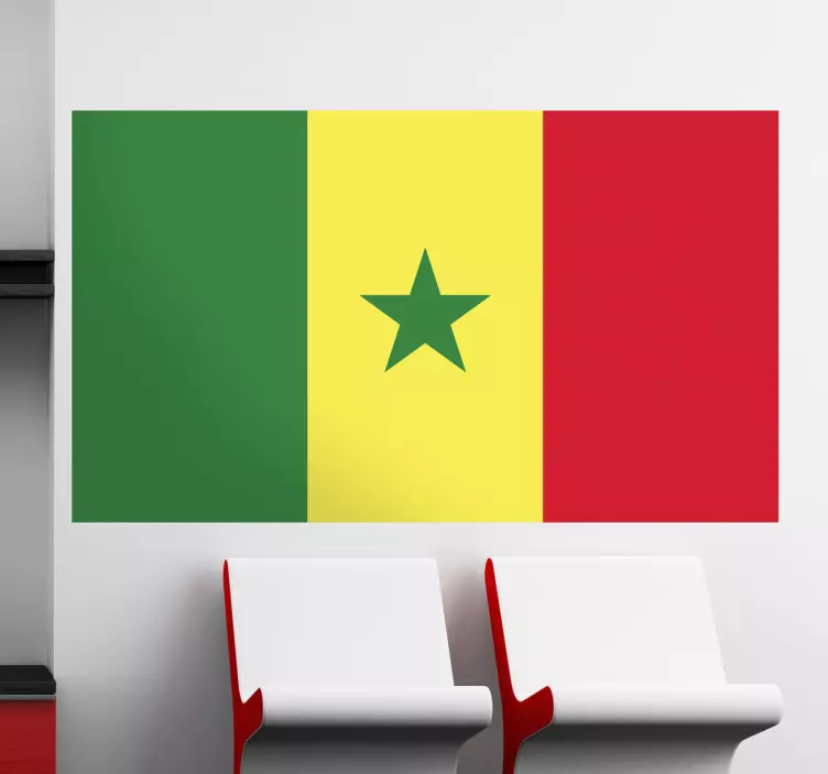 Senegal flagga klistermärke - Tenstickers