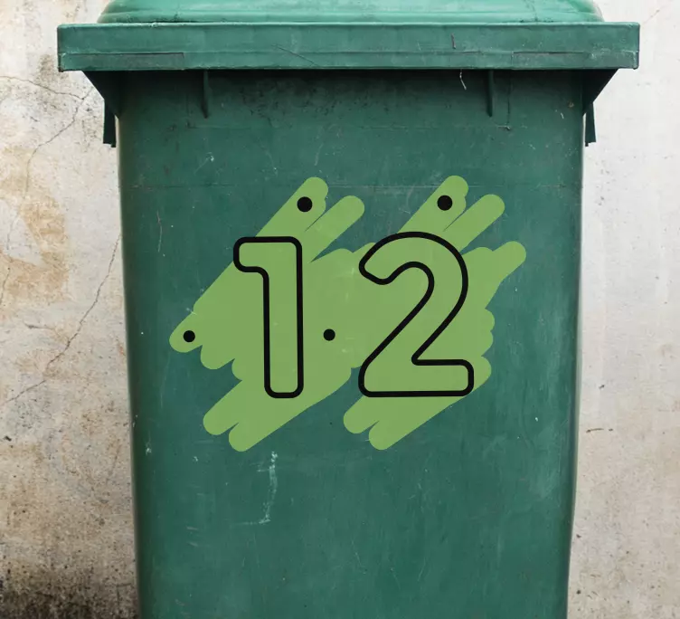 Siffror i färgad grön behållare klistermärke - Tenstickers