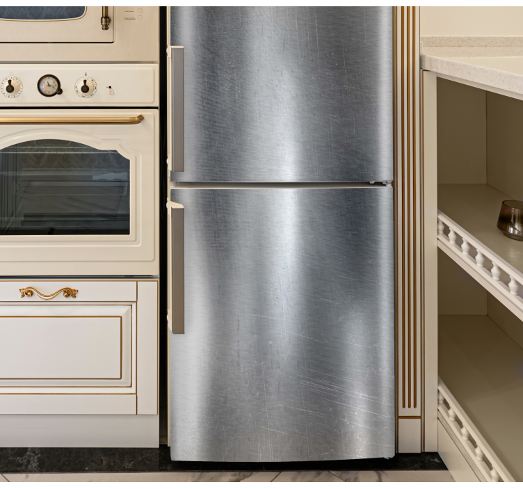 Silver metall rustik struktur kylskåp dekal - Tenstickers