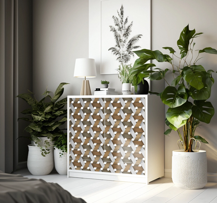 Skandinaviskt vitt trä klistermärken möbler - Tenstickers