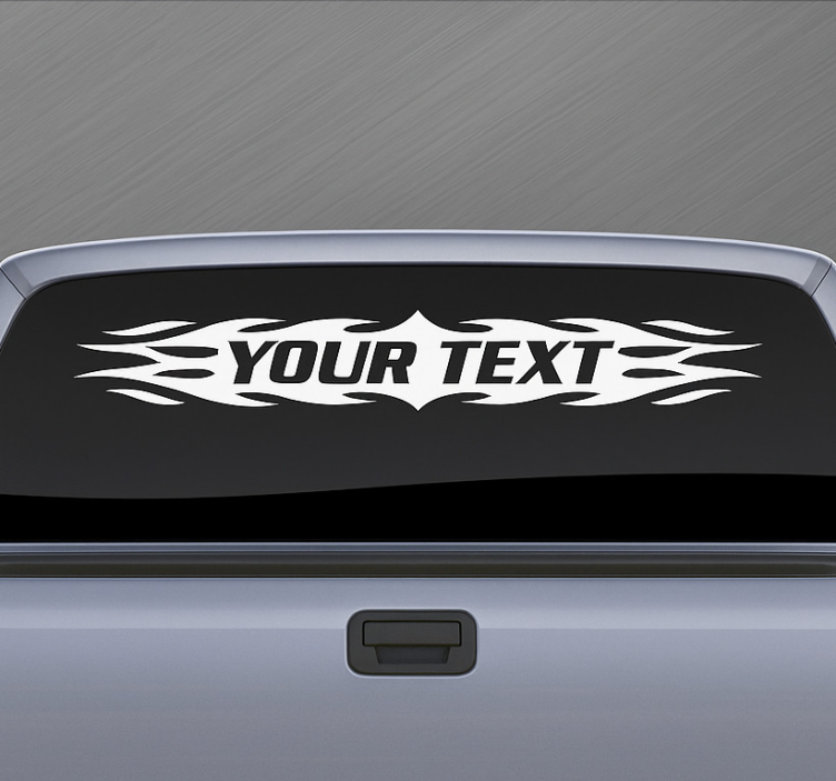Skåpbilsklistermärke med anpassad text och flammor - Tenstickers