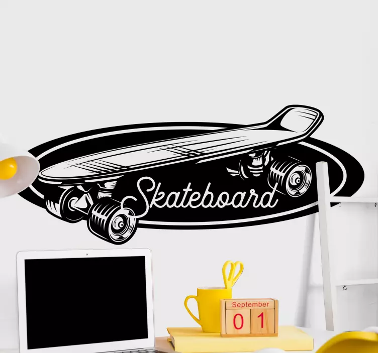 Skate board logotyp vägg klistermärke - Tenstickers