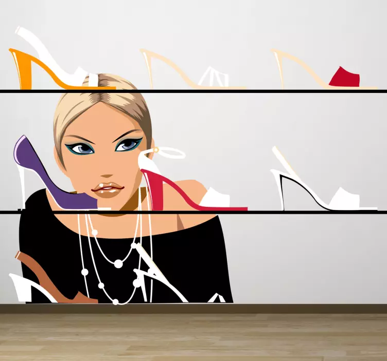 Sko shopping klistermärke - Tenstickers