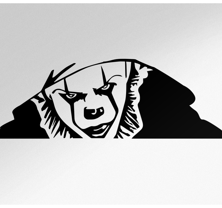 Skrämmande det clown kikar bil klistermärke - Tenstickers