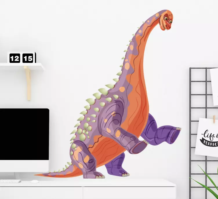Skrämmande dinosaurie med en lång halsdörrskylt - Tenstickers