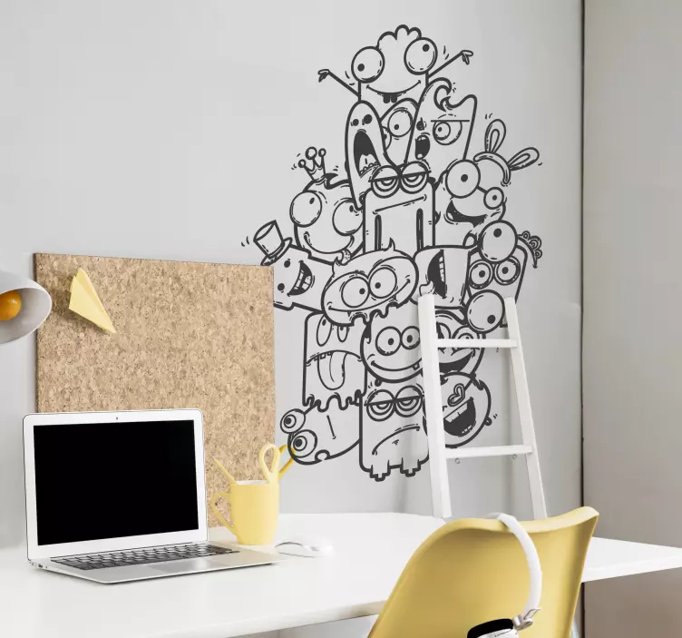 Skrämmande monster barn klistermärke - Tenstickers