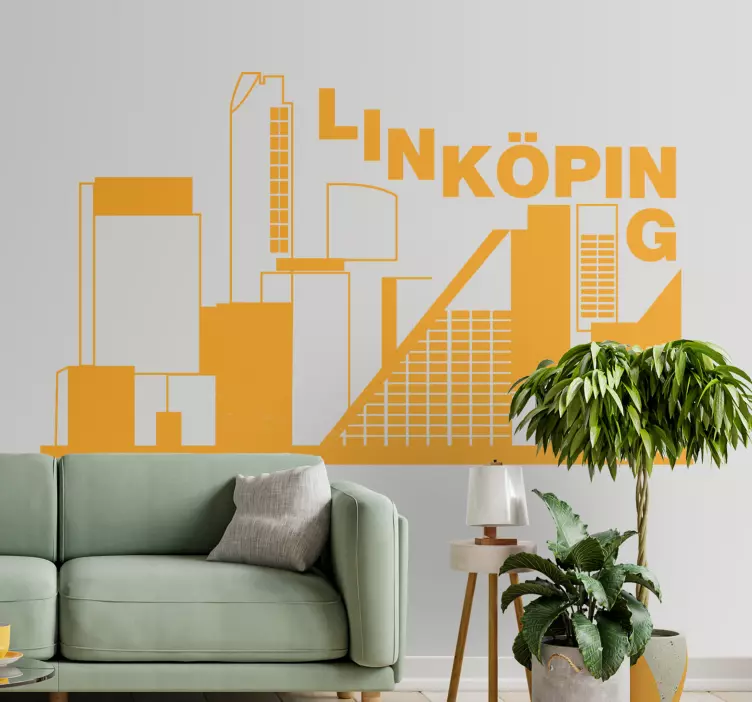 Skyline "linköping" skyline wallsticker - Tenstickers
