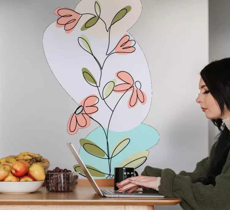 Skyltfönster klistermärken med blommiga former - Tenstickers