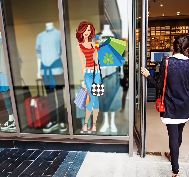 Skyltfönster klistermärken mode shopping entusiast - Tenstickers