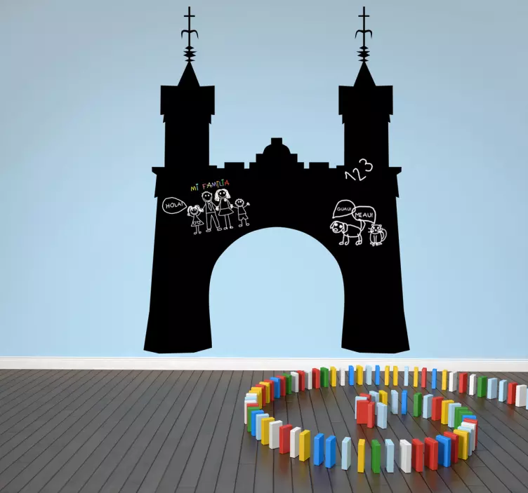 Slottet ingång svart tavla klistermärke - Tenstickers