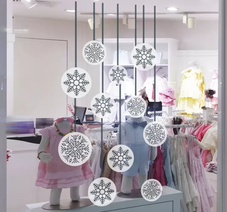 Snöflinga fönster jul klistermärke - Tenstickers