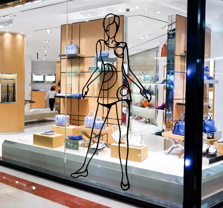 Snygg tjej skiss vägg klistermärke - Tenstickers