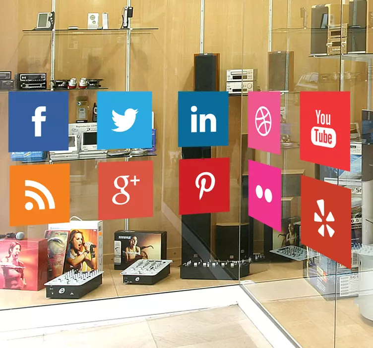 Social media logo klistermärke - Tenstickers