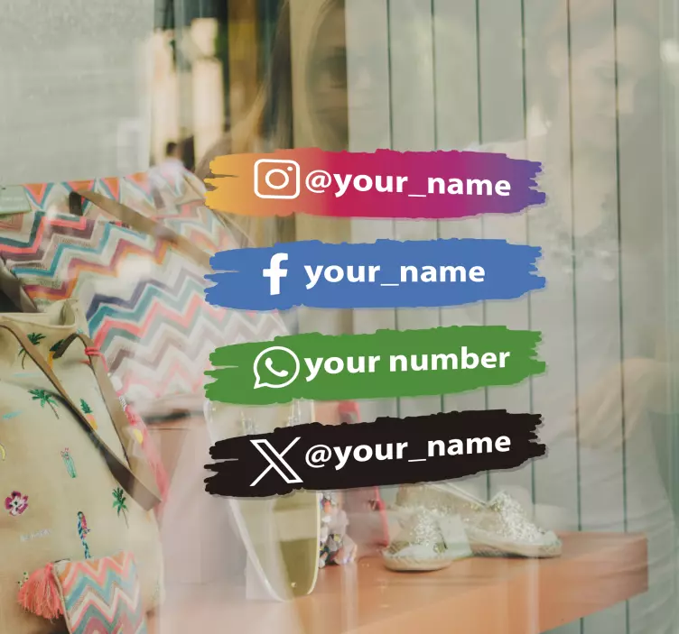 Sociala medier ikoner personlig vinylskylt - Tenstickers