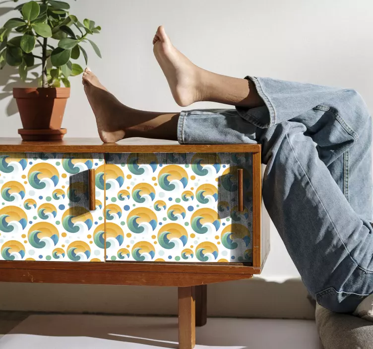 Sol och vågor möbler klistermärke - Tenstickers