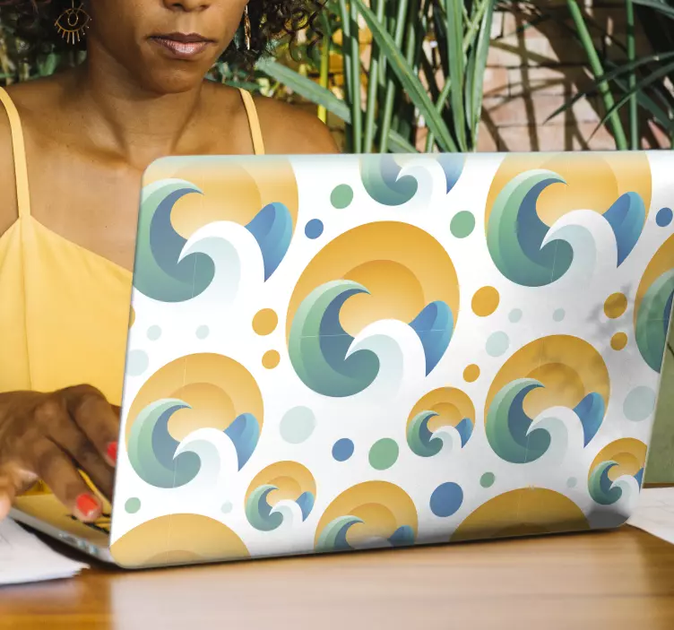 Sol och vågor laptopskinn - Tenstickers
