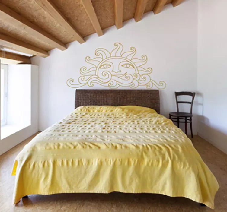 Sol & vågklistermärke - Tenstickers