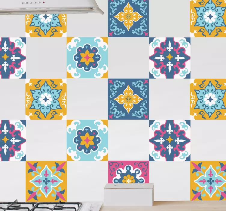 Sommar mönster kakel klistermärke - Tenstickers