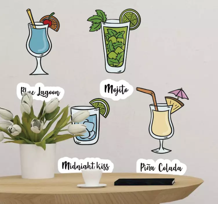 Härlig sommarcoctail drinkar klistermärke - Tenstickers