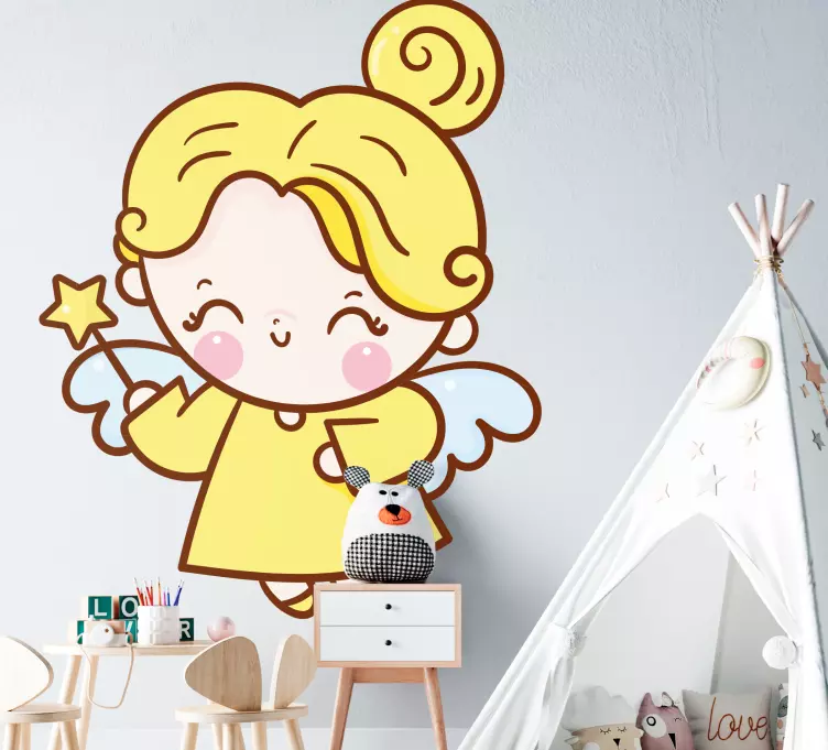 Söt ängel karaktär klistermärke för barn - Tenstickers