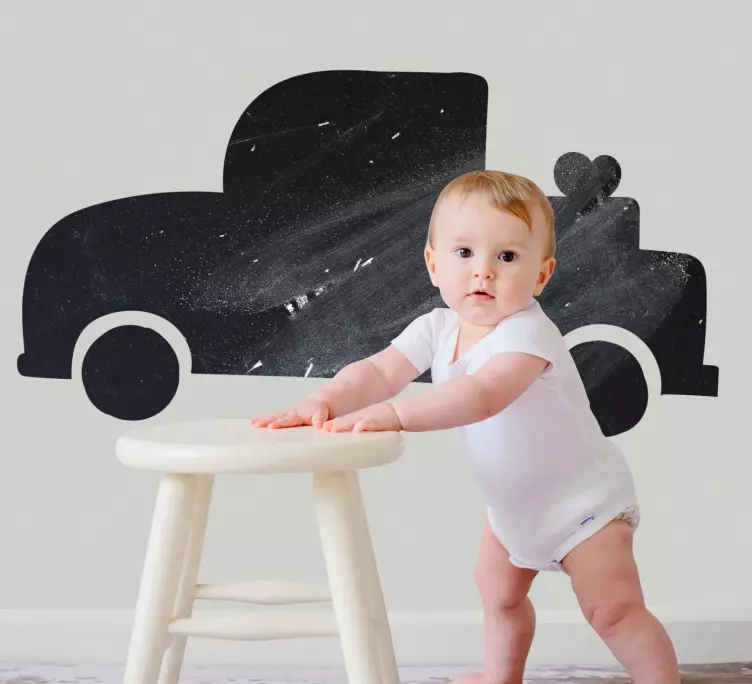 Söt baby bil siluett skriva på dekal - Tenstickers