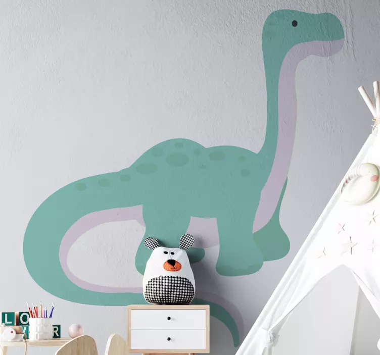 Dinosaurie brontosaurus söt väggklistermärke - Tenstickers