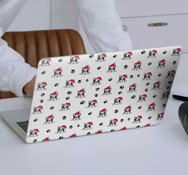 Söt bulldog mönster klistermärke för bärbar - Tenstickers