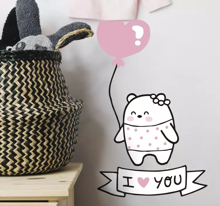 Söt hjärtballong klistermärke för barn - Tenstickers