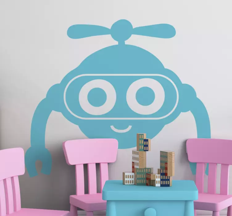 Söt robot ansikte barn leksak klistermärke - Tenstickers