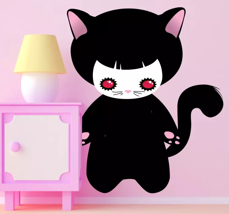 Söt tecknad katt klistermärken - Tenstickers