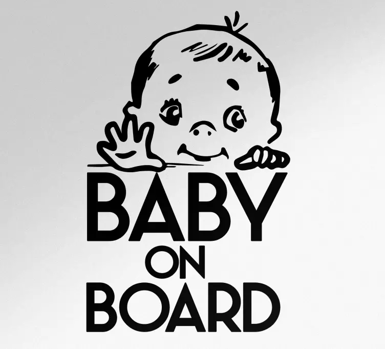 Söt leende barn baby ombord klistermärke - Tenstickers