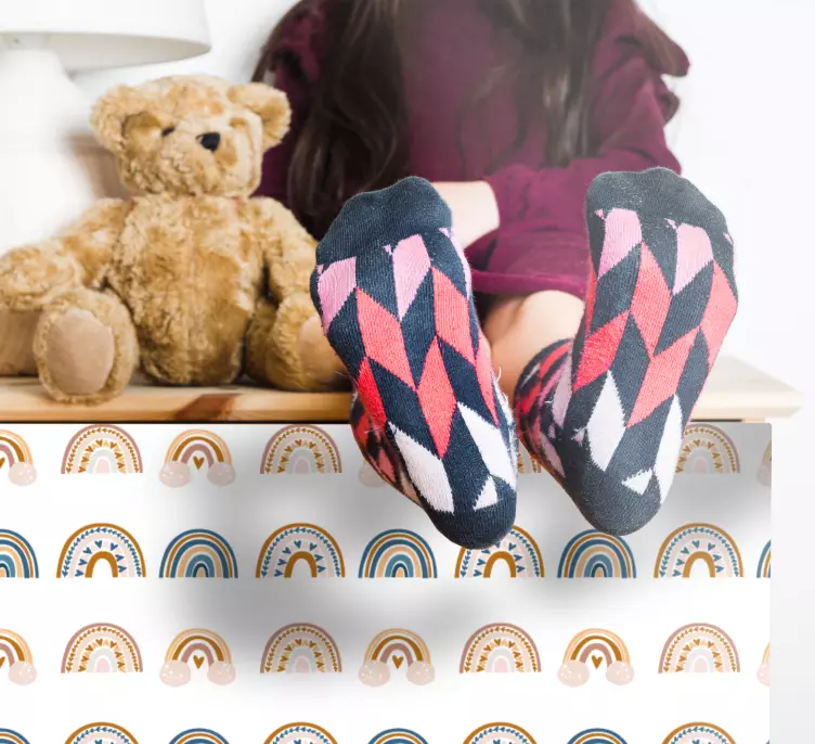 Söta regnbågs mönster väggklistermärken djur - Tenstickers