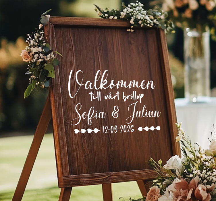 Specialanpassad träplanka bröllop klistermärke - Tenstickers