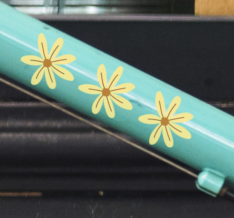 Spetsiga blommor cykel klistermärke - Tenstickers