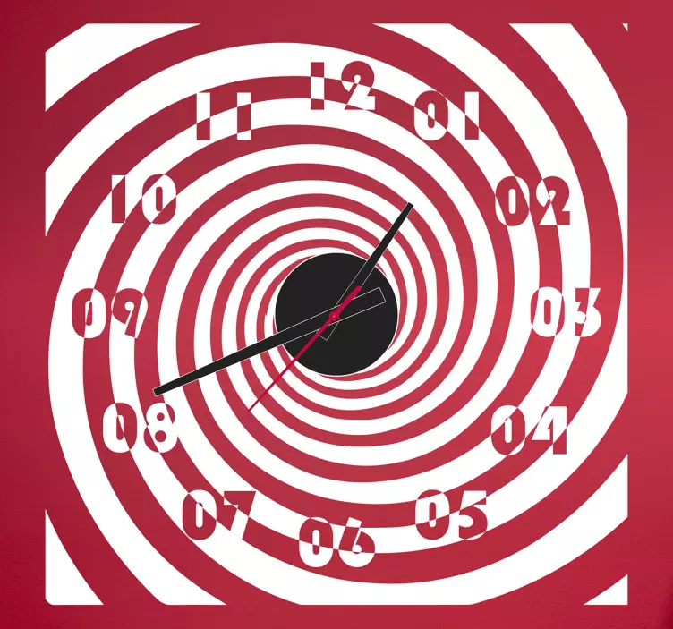 Spiral illusion väggklocka klistermärke - Tenstickers