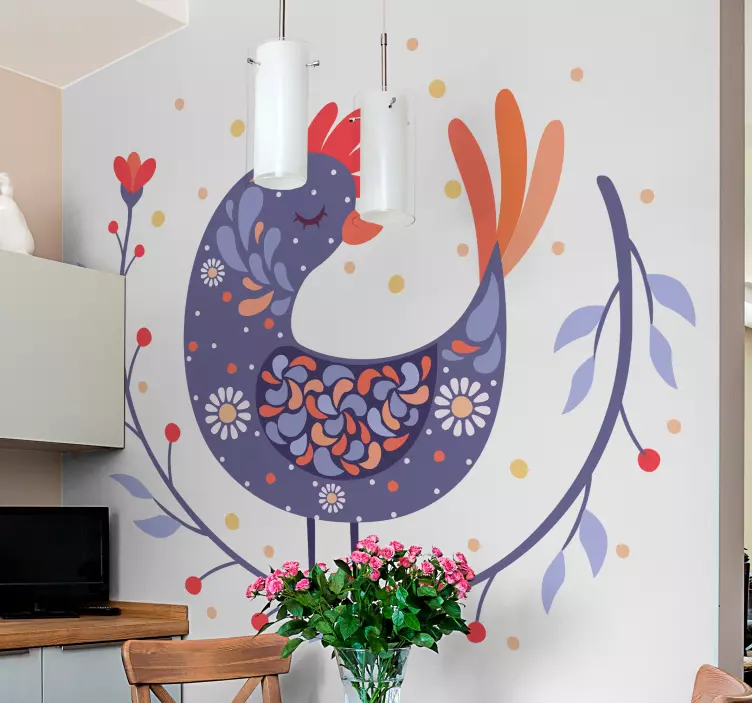 Split ben tupp fågel vägg klistermärke - Tenstickers