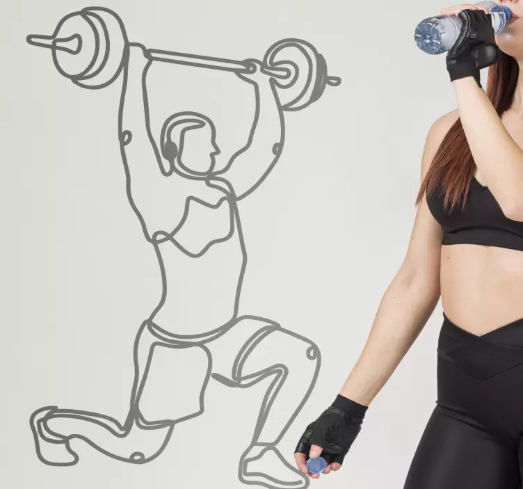 Sport klistermärke atletisk tyngdlyftningspose - Tenstickers