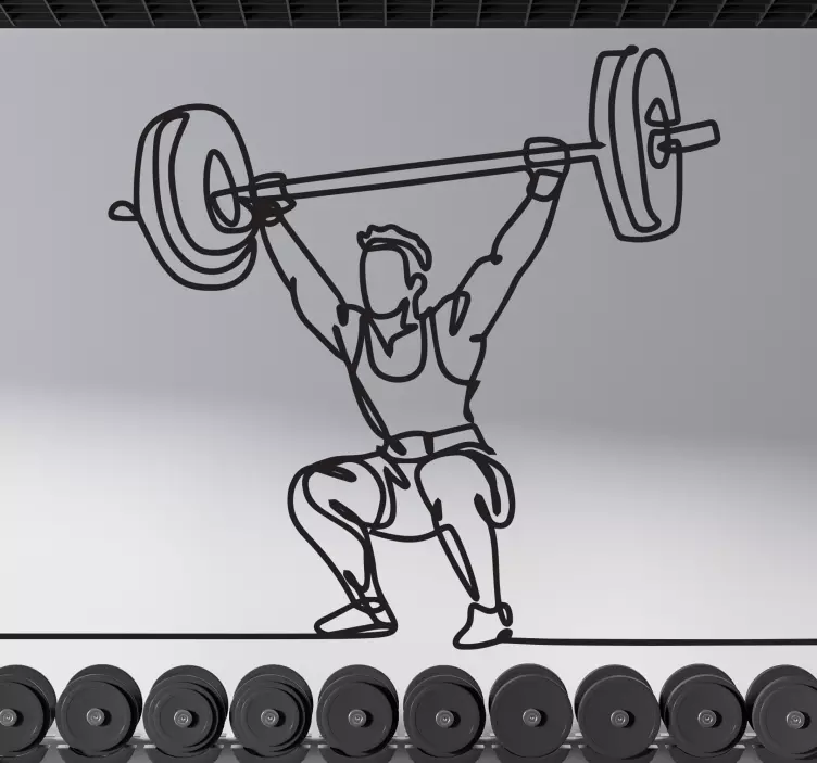Sport klistermärke tyngdlyftare i pose - Tenstickers