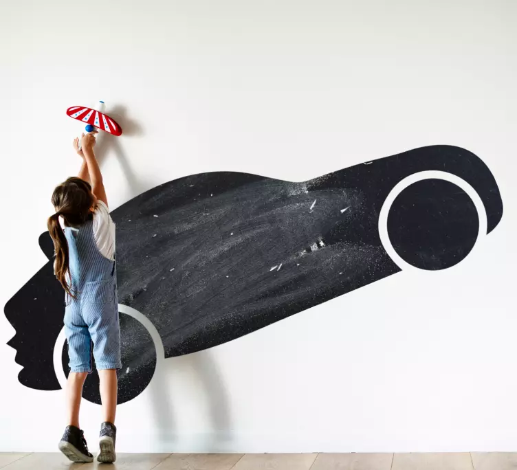 Sportig bilsilhuett krittavla klistermärken - Tenstickers