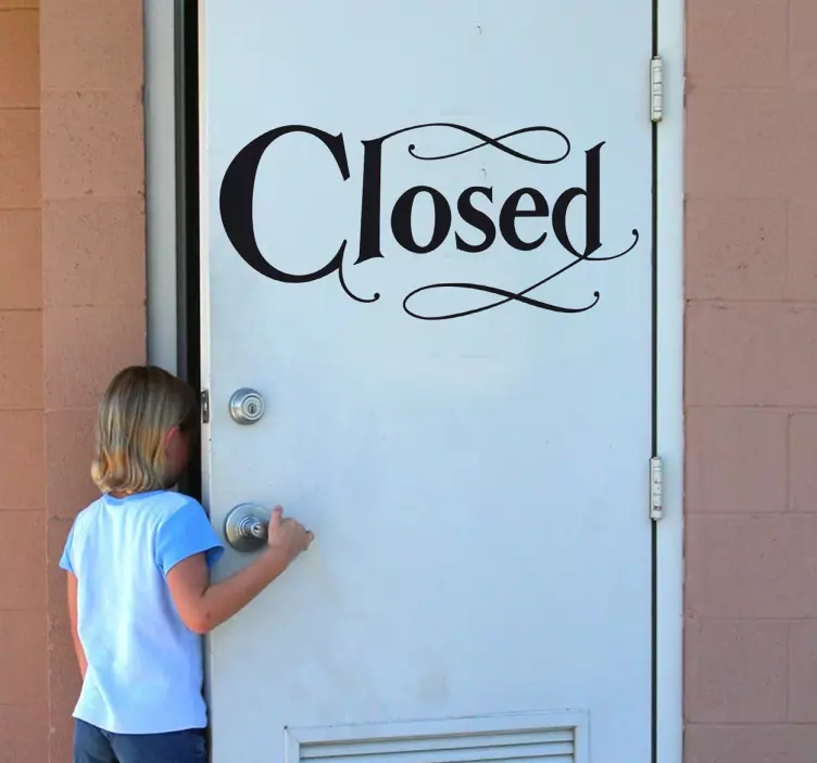 Stängd text klistermärke - Tenstickers