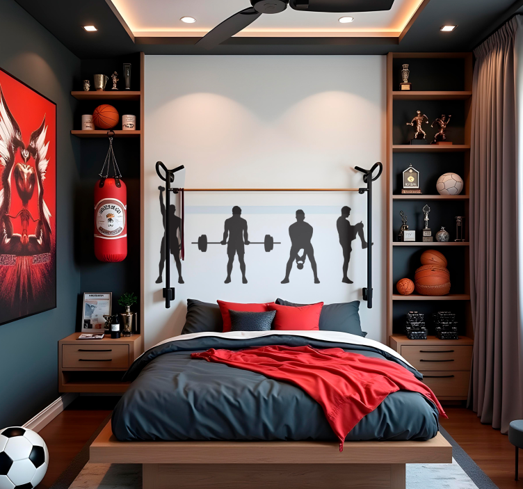 Starka män fitness sport klistermärke - Tenstickers