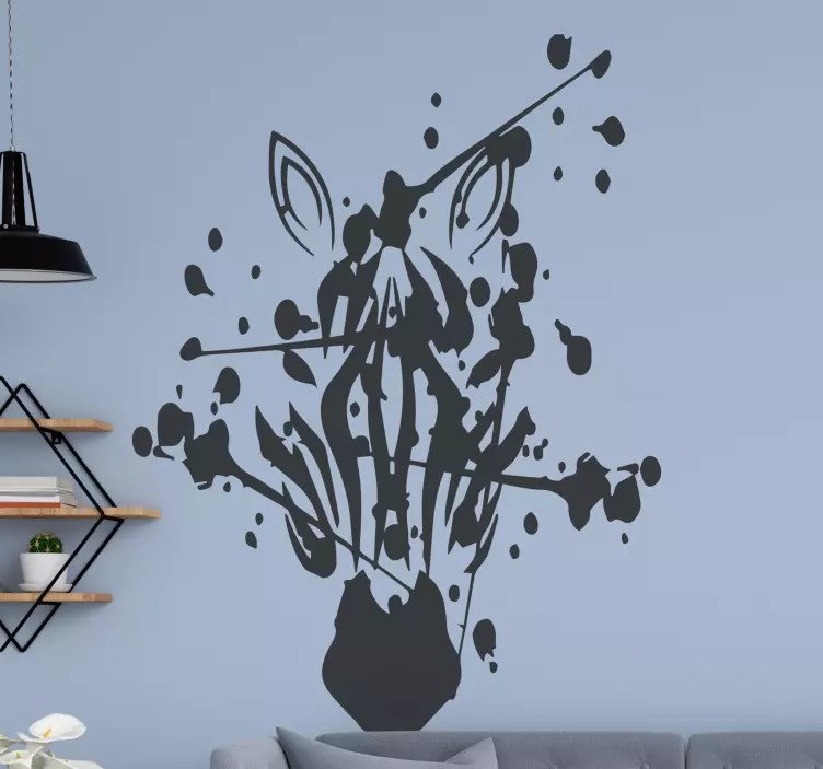 Stiliserat zebrahuvud vilda djur klistermärke - Tenstickers