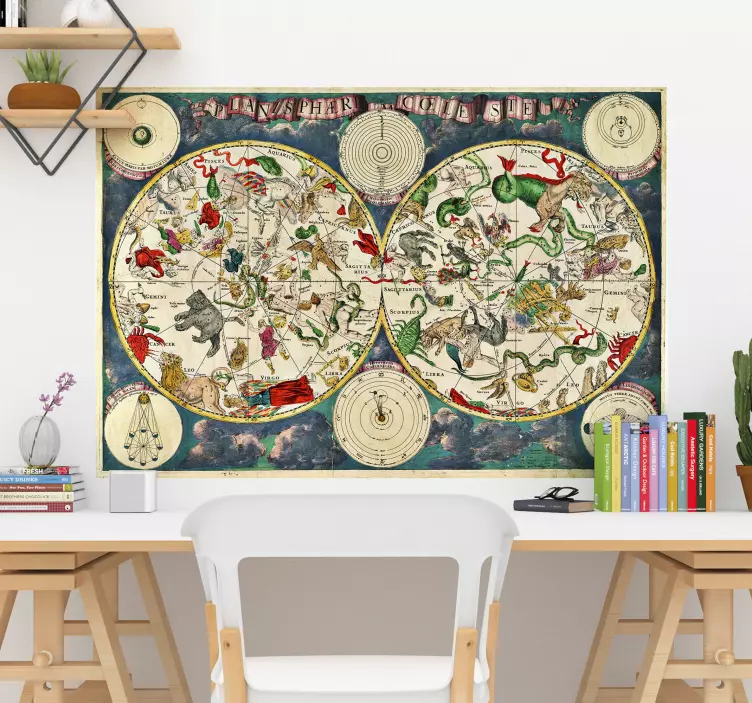 Stjärna kartan vinyl klistermärke - Tenstickers