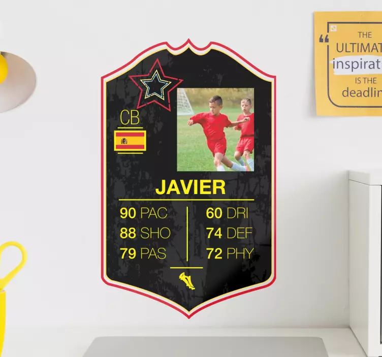 Star kortspelare fotboll vägg klistermärke - Tenstickers