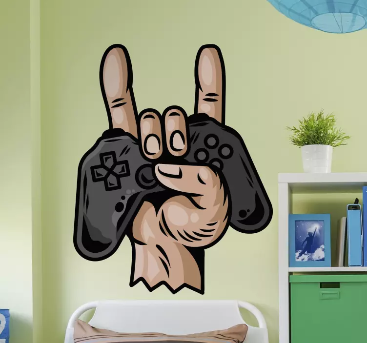 Stone hand sign videospel klistermärke - Tenstickers