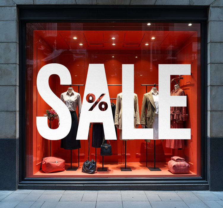 Stora bokstäver rea-klistermärke - Tenstickers