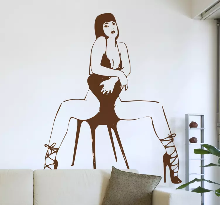 Stripper på stol klistermärke - Tenstickers